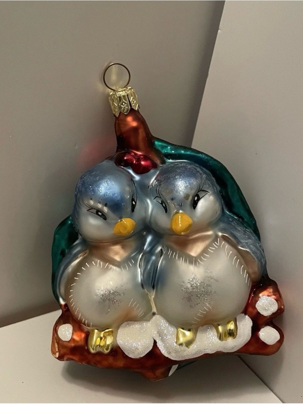 Vintage Christopher Radko "Come Closer My Tweet" glass ornament from 1999 Boxed